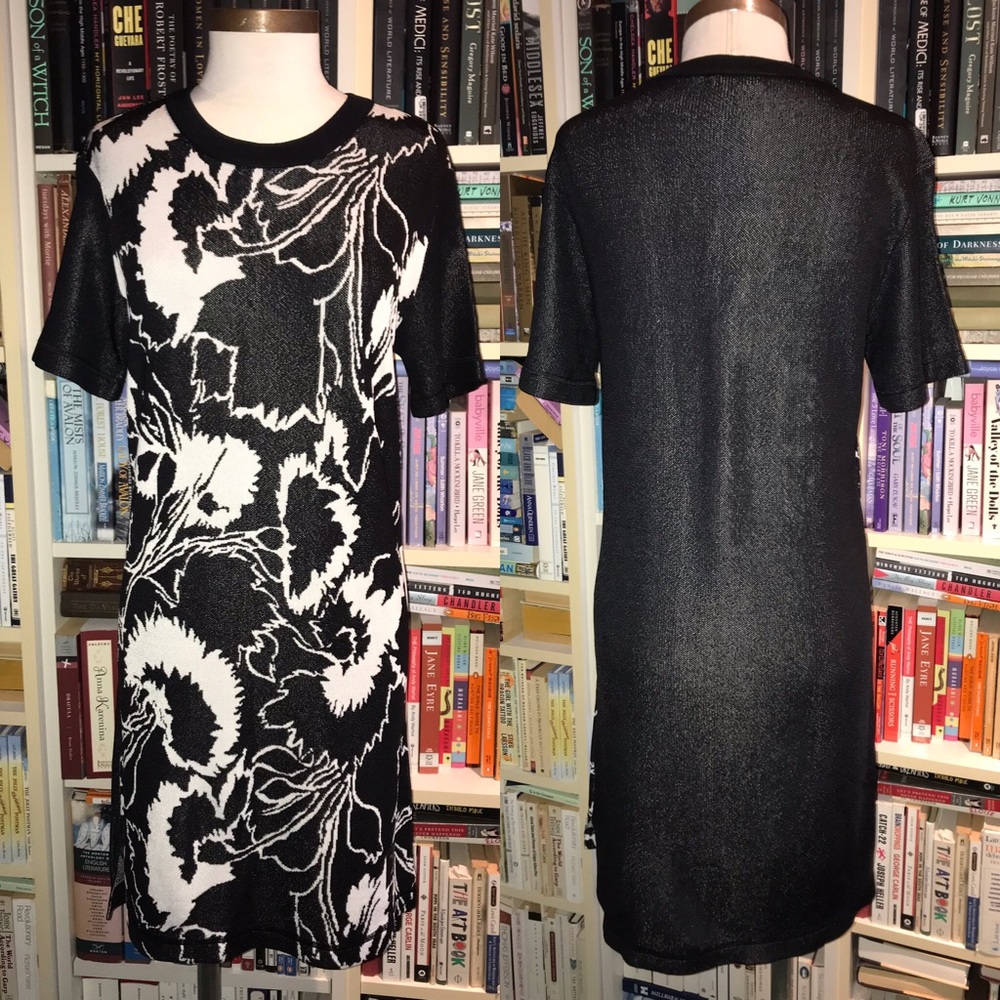 Rag & Bone Liberty Knit Black Ivory Floral Dress